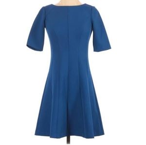 EUC Ann Taylor Sz 2P Solid Blue Short Sleeve Dress